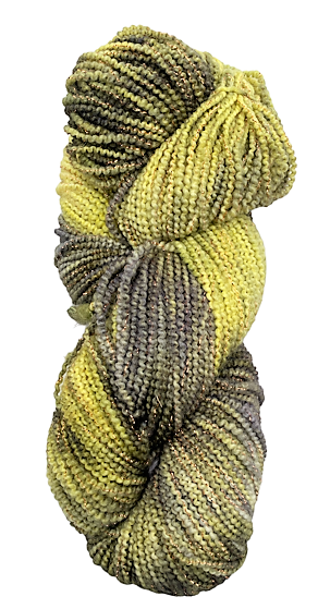 Spring Grass merino beaded metallic wool yarn