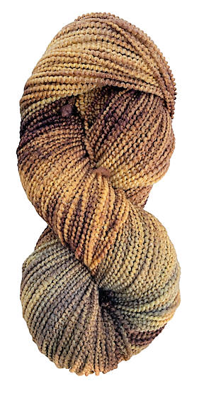 Walnut beaded merino wool yarn