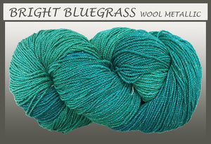Bright Bluegrass Wool Metallic Yarn