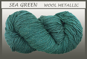 Sea Green Wool Metallic Yarn